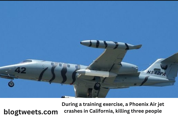 During a training exercise, a Phoenix Air jet crashes in California, killing three people