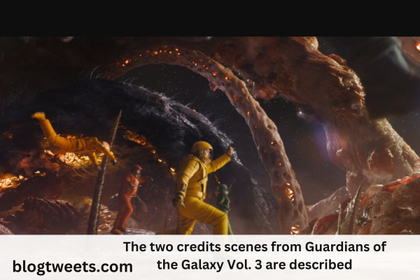 The two credits scenes from Guardians of the Galaxy Vol. 3 are described