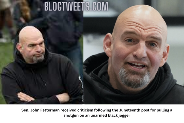 Sen. John Fetterman received criticism following the Juneteenth post for pulling a shotgun on an unarmed black jogger