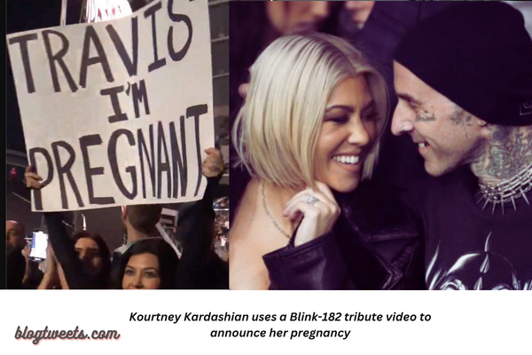 Kourtney Kardashian uses a Blink-182 tribute video to announce her pregnancy